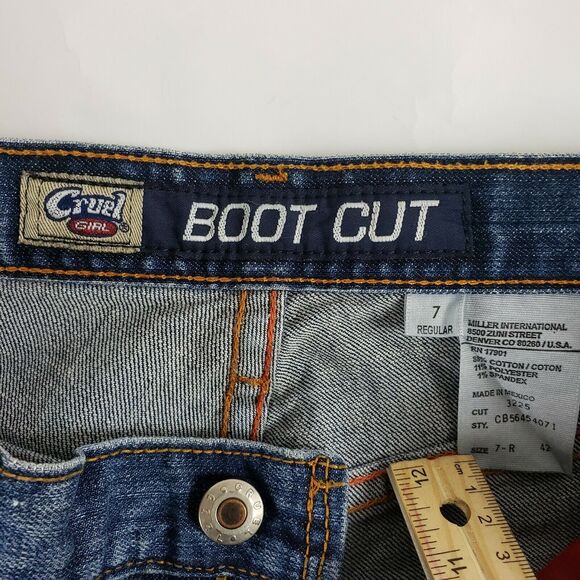 Cruel Girl Womens High Waist Size 7 Bootcut Jeans Juniors Medium Wash Blue Denim - Picture 2 of 9